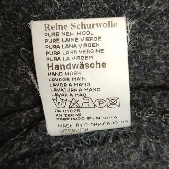 Giesswein Charcoal Gray Pure New Wool Jacket Blazer Silver Coin Buttons Vintage - Picture 10 of 14